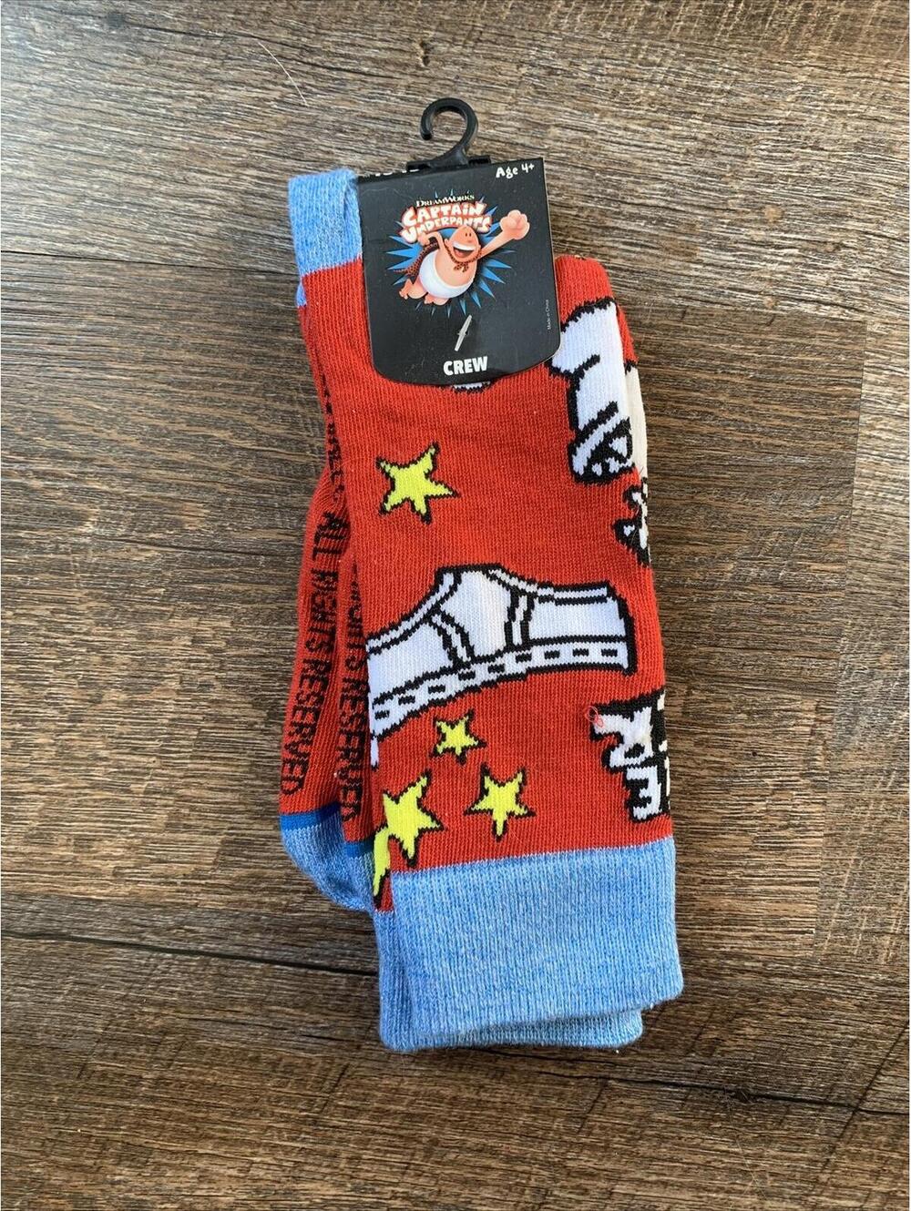 Captain Underpants Socks New With Tags Rare Dreamworks Movie Comic Book Theme